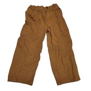 Carhartt Fleece Lined Pants Boys 4 Cotton Adjustable Waist‎ Snap Winter Warm